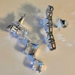 Swarovski Crystal earrings.  Matching set: 1 cuff, 1 dangle earring.